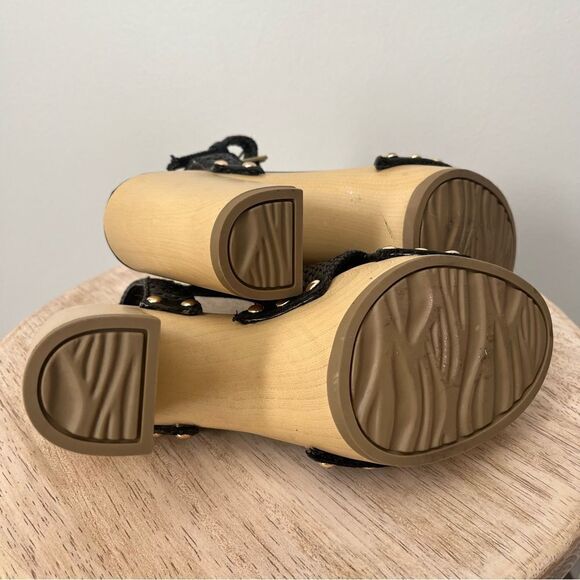 Franco Sarto Wally Woven Platform Ankle Strap Heels Size 6.5 Black NWOB - Picture 3 of 5